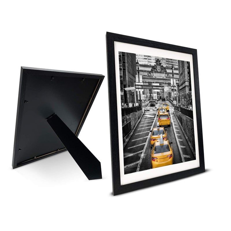 Finefrarm 12x16 Frames Display 11x14 Picture with Mat or 12 x 16 Photo Without Mats Black Picture Frames Wall Art for Living Room and Office Wall Mounting Decor - Image 5
